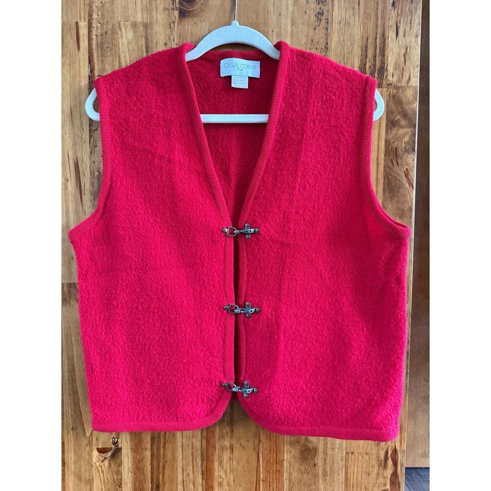 Vintage Casual Corner Red Wool Vest Sz. Medium